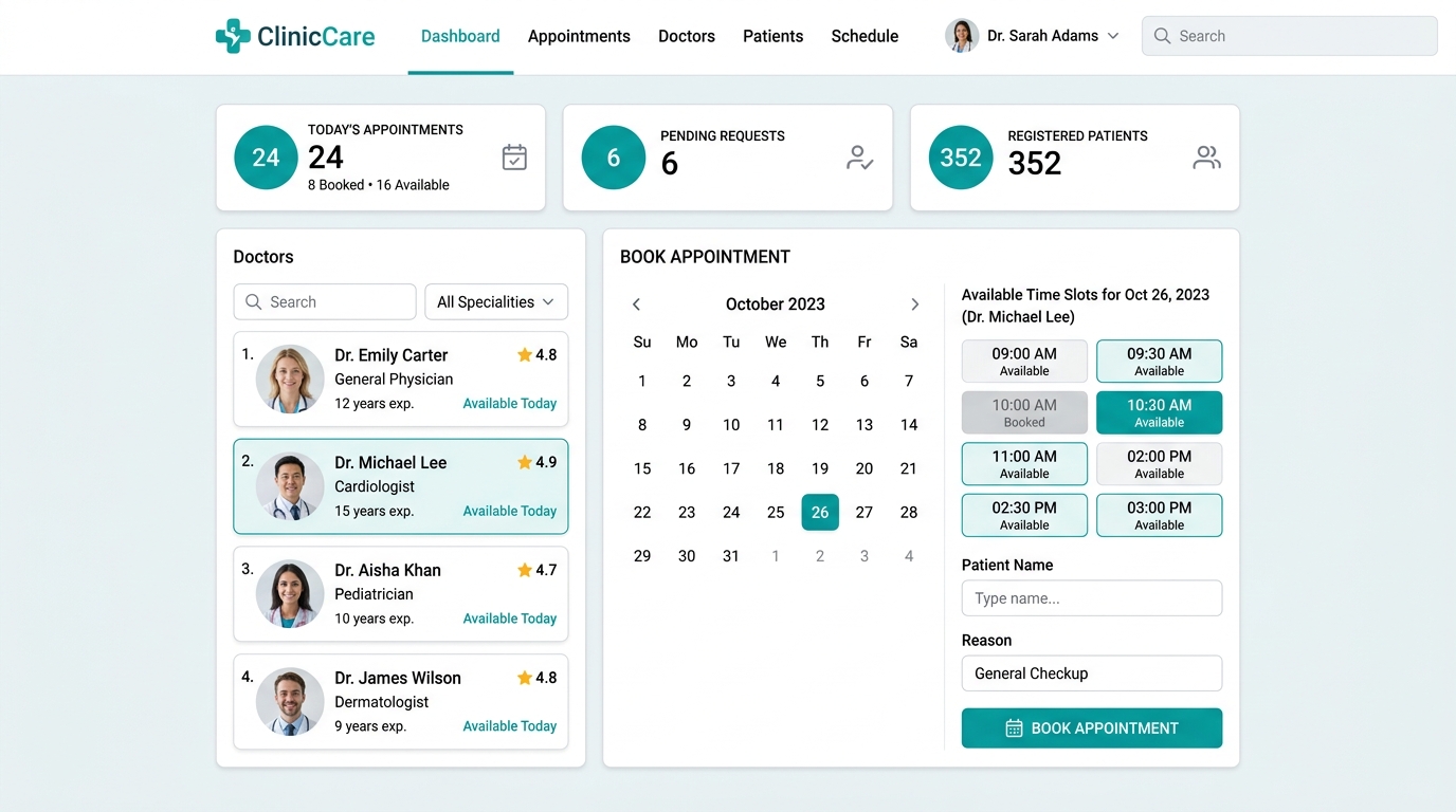 ClinicCare Booking screenshot